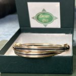 Tritone Silver, Gold, Hair Bracelet with gold knots